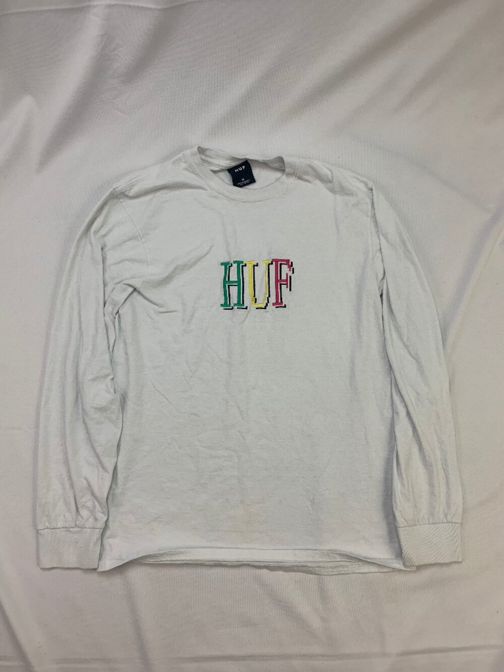 Huf white long sleeve shirt Graffic Mens Medium